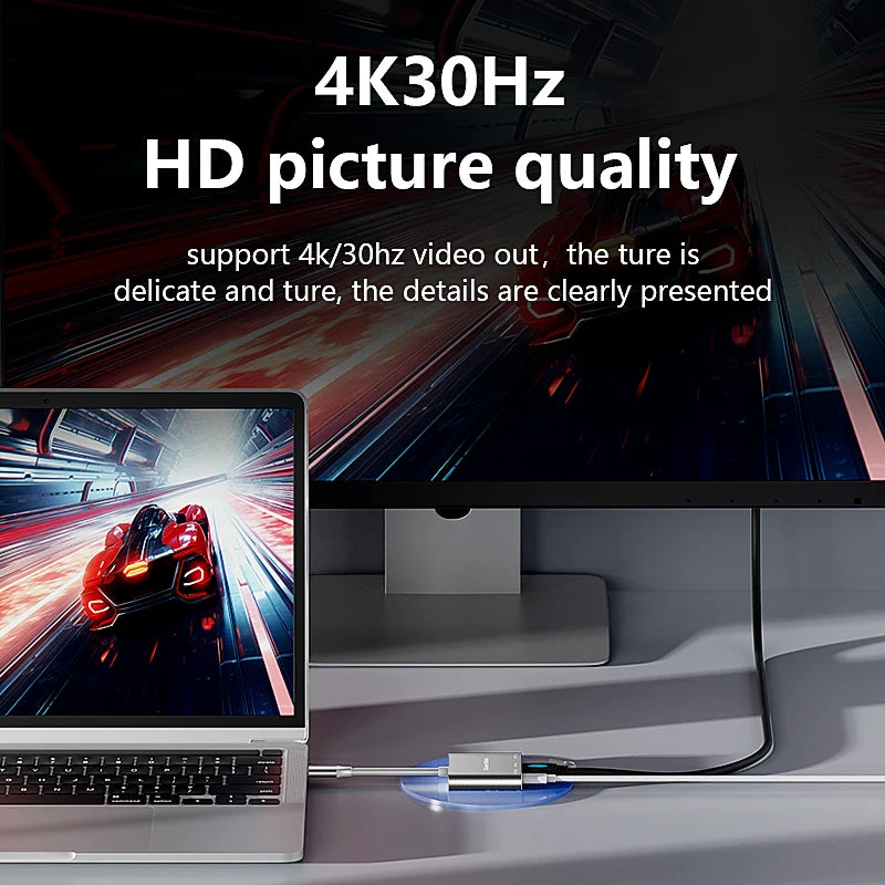 Blueendless 3 ក្នុង 1 USB C hub ប្រភេទ C ទៅ HDMI-Compatible Adapter Type-C ទៅ USB 3.0 Charging Converter សម្រាប់កុំព្យូទ័រយួរដៃ Macbook