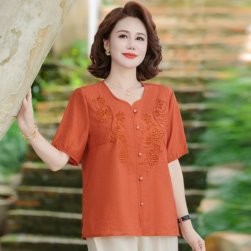 អាវ ប៉ាក់ ដៃខ្លី សម្រាប់ នារី ទាន់សម័យ សម្រាប់ រដូវក្ដៅ អាវ រលុង សម្រាប់ សម្រក ទម្ងន់