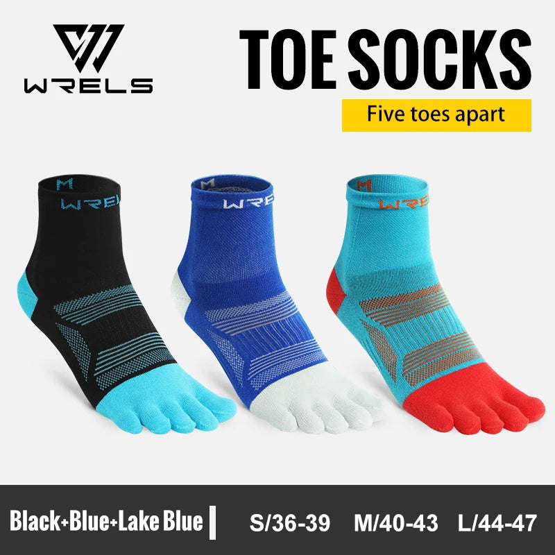 WRELS Toe Socks for Men and Women Athletic Hiking Toe Socks Soft Comfortable and Moisture Wicking Quick-Dry Five Toe Socks