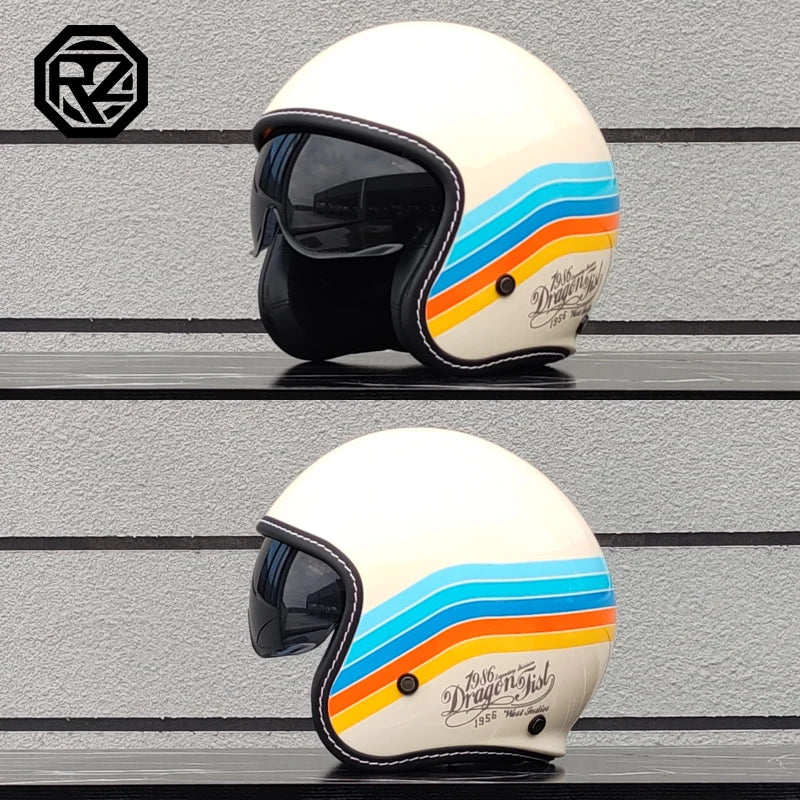 ORZ Retro Motorcycle Helmet Men's and Women's Half Helmet Cruise 3/4 Helmet Scooter Cruise