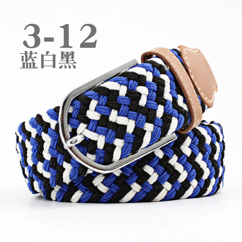 105cm Stretch Woven Belt, Unisex Canvas Belts Fashion Casual Student Belt Women Cinturon Male Waistband.