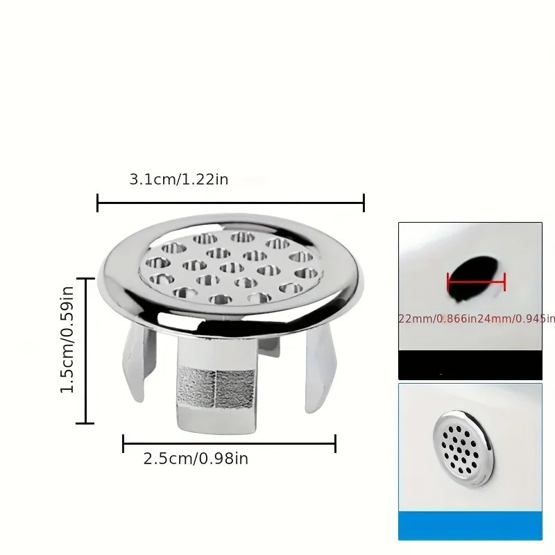 2PCS Sink Drain StopperWashbasin Overflow Cover Set - Leak-Proof,Easy-to-Install, Stylish Design for Bathroom, Kitchen Sinks