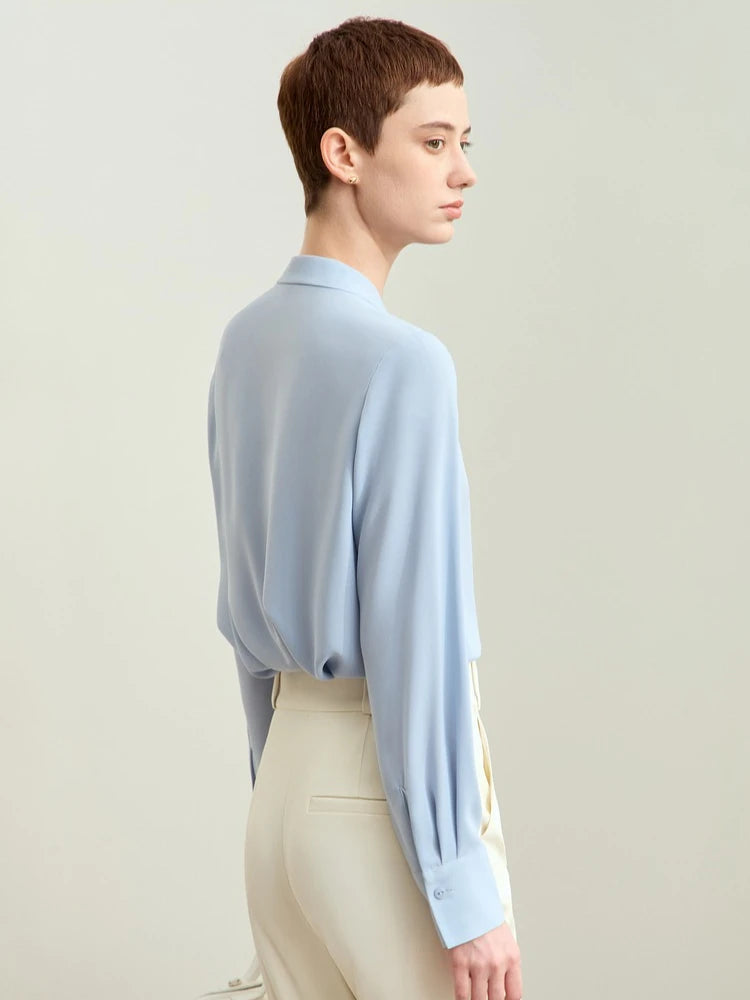 អាវ Amii Minimalism Chiffon សម្រាប់ស្ត្រីឆ្នាំ ២០២៥ រដូវស្លឹកឈើជ្រុះថ្មីកអាវឈរ Shell Buckle Basic អាវនិងអាវទ្រនាប់រលុងធម្មតា ១២៤២៣០៣៣
