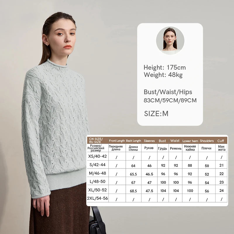 អាវយឺត Amii Minimalist សម្រាប់នារី រដូវរងា ឆ្នាំ២០២៦ ពណ៌ថ្មី ដៃវែង រលុង ងាយស្រួលប្រើ កអាវប៉ាក់ 12524014