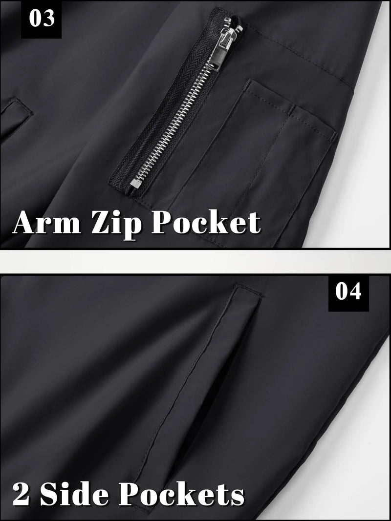 TACVASEN Men's Lightweight Windbreaker Bike Jacket Spring Autumn Casual Zip Up Coat With Pockets Fashion Streetwear Outerwear
