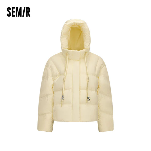 អាវក្រៅ Semir សម្រាប់នារី ៨០ ភាគរយ មានក្រណាត់គ្រប រចនាបែបសាមញ្ញ អាវក្រៅឆ្នាំ ២០២៦ ថ្មីសម្រាប់ពាក់ប្រចាំថ្ងៃ រដូវរងា សមល្មម ស្រួលពាក់