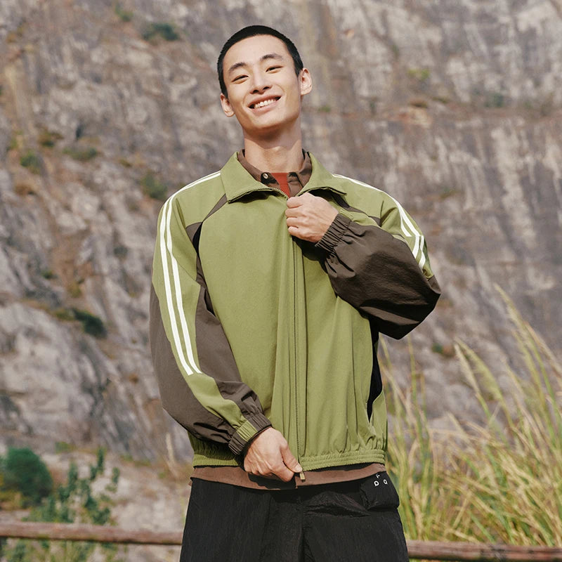 Semir Men Jacket 2026 Spring New Patchwork Sports Striped Oversized Fashion Outdoor Casual Loose Fit Tops