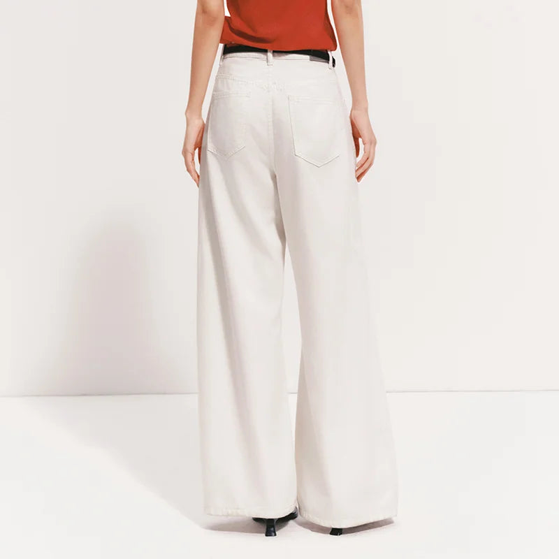 Semir Women Jeans Panelled 2026 3D Cut Floor Length Cooling Antibacterial Wide Leg Urban Casual Everyday Style Soft