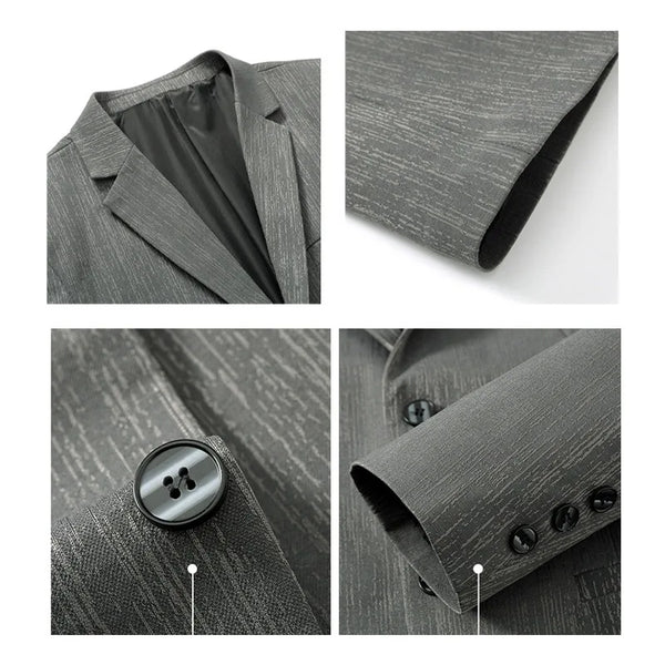 Men's Slim Fit Casual Blazer Suit Jacket Business Daily Solid Color Notch Lapel Single Breasted Long Sleeve Top