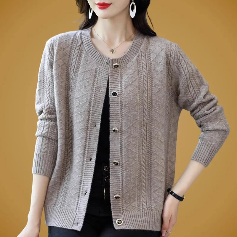 អាវក្រៅ Cardigan ម៉ូដសម្រាប់នារី អាវក្រៅឆ្នាំ២០២៥ អាវប៉ាក់ដៃវែងថ្មី អាវក្រៅប៊ូតុងចុះក្រោម អាវយឺតដៃវែងសម្រាប់នារី