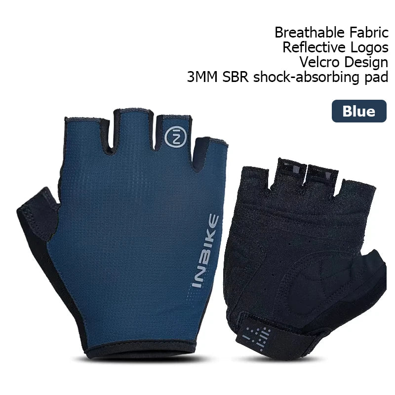 INBIKE Half Finger Cycling Gloves Summer Bicycle Gloves Shock-absorption Breathable Mountain Bike MTB Gloves Cycling Accessories