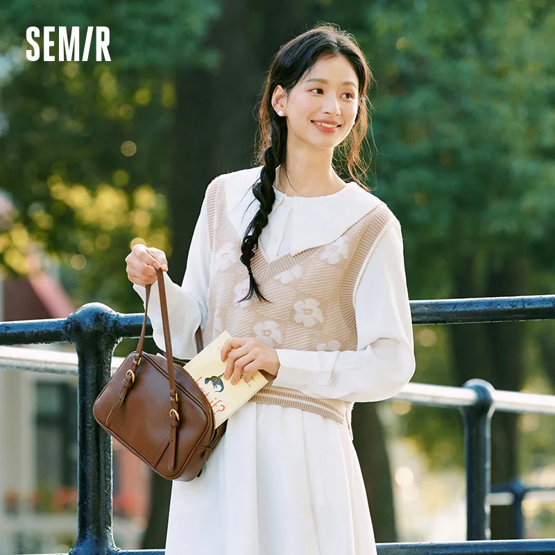 Semir Chic Shirt Big Lapel Chiffon Camisole Cute Loose Elegant Women Two Piece Set Top 2026 Spring