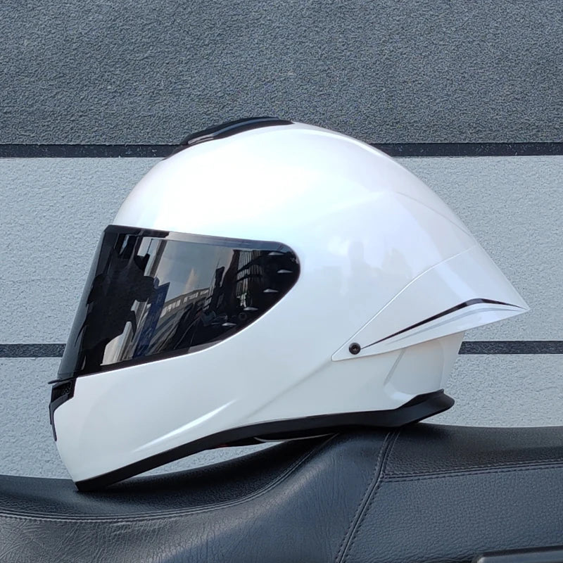 ORZ Personality Large Spoiler Full Face Motorbike Helmet ABS Material Safety DOT Certified Four Seasons Riding Protective Helmet