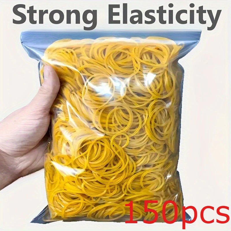150pcs Synthetic Rubber Yellow Multi-Purpose Elastic Bands, Diameter 38mm, Durable, with Strong Elasticity, for Office