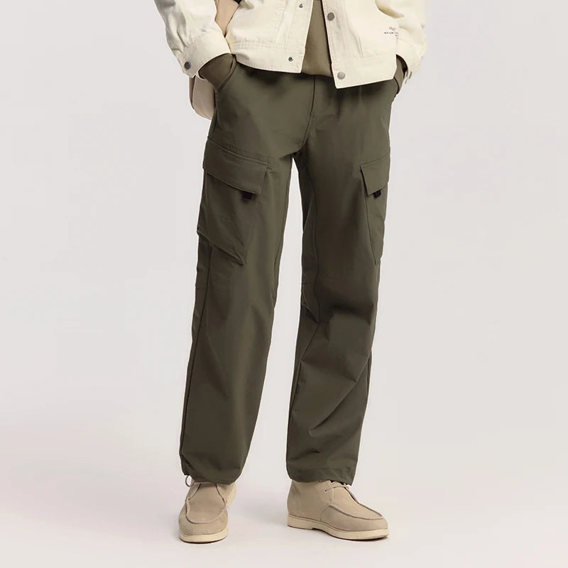 Semir Functional Pants Men Spring Loose Straight Leg Cargo Outdoor Big Pocket Textured Casual Comfortable Long Trousers