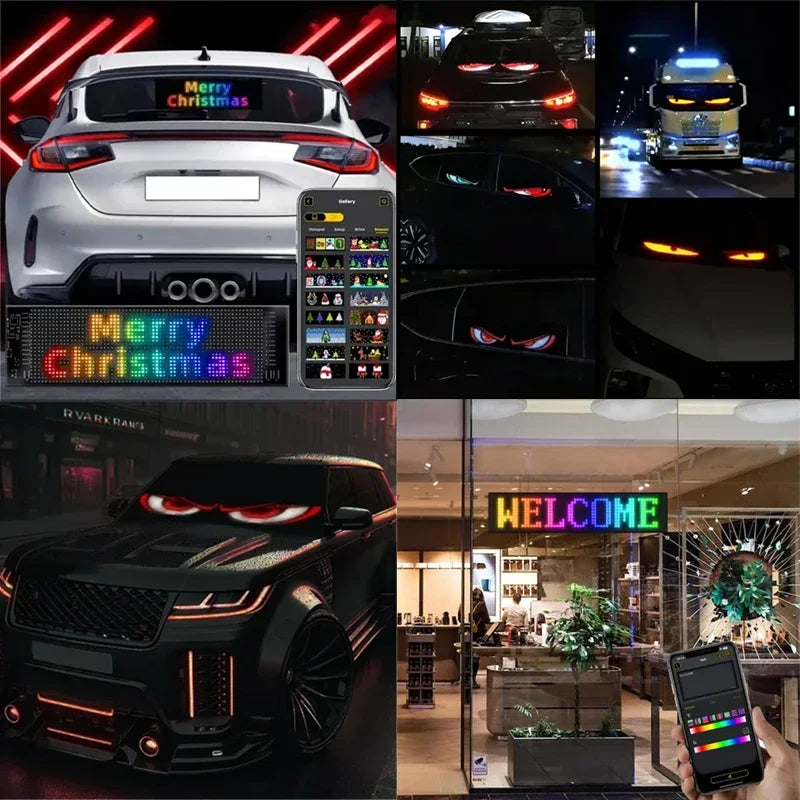 Flexible Screen LED Car Windshield Eyes LED Matrix Pixel Panel Display Plug-in DIY App Text Animation for The Car Windshield