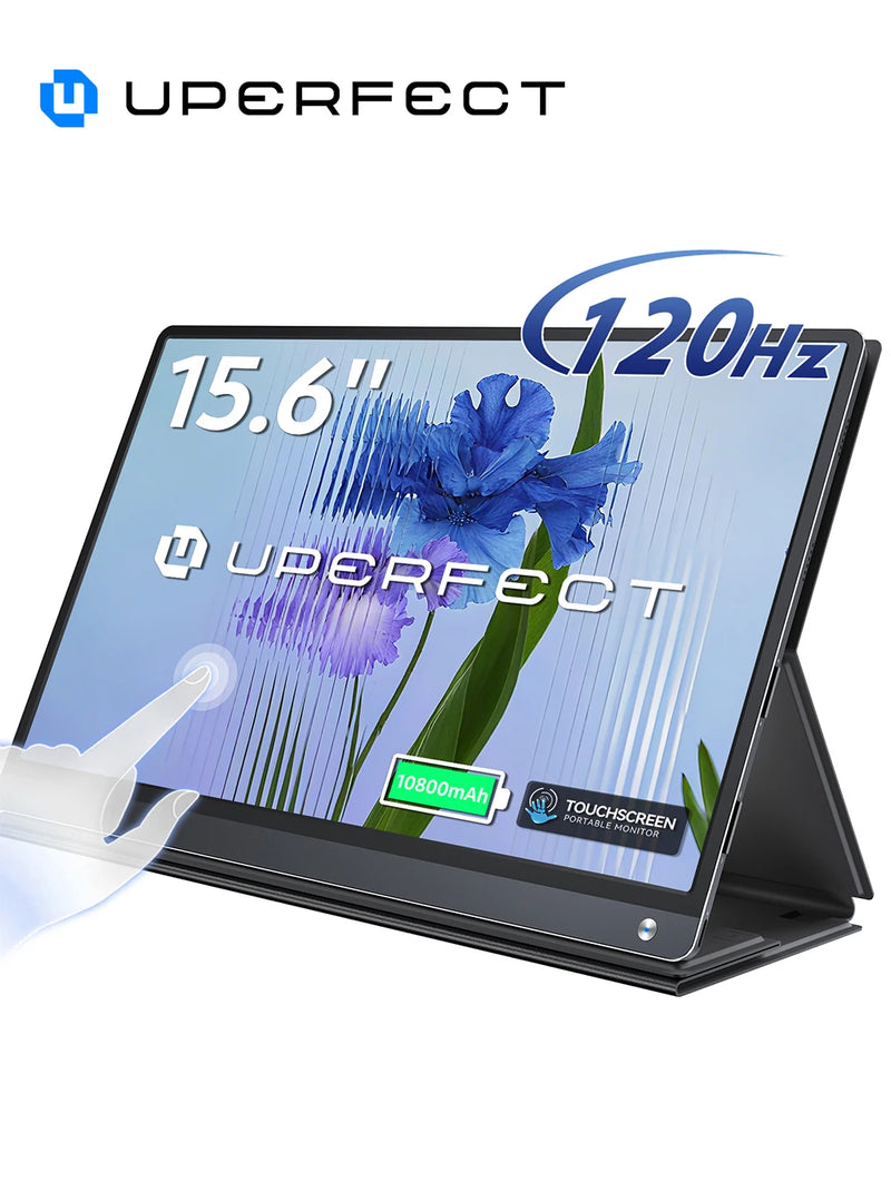 UPERFECT Built-in 10800mAh Battery 15.6inch Portable Monitor Touchscreen IPS 1080P FHD HDR Gaming Display USB C HDMI
