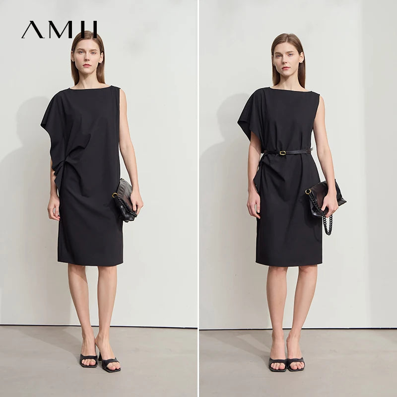 រ៉ូបនារី Amii Minimalist រដូវក្តៅឆ្នាំ ២០២៥ រ៉ូបដៃខ្លីរាងអក្សរ H ថ្មីសម្រាប់ធ្វើដំណើរ សម្លៀកបំពាក់នារីឆើតឆាយ 12522022