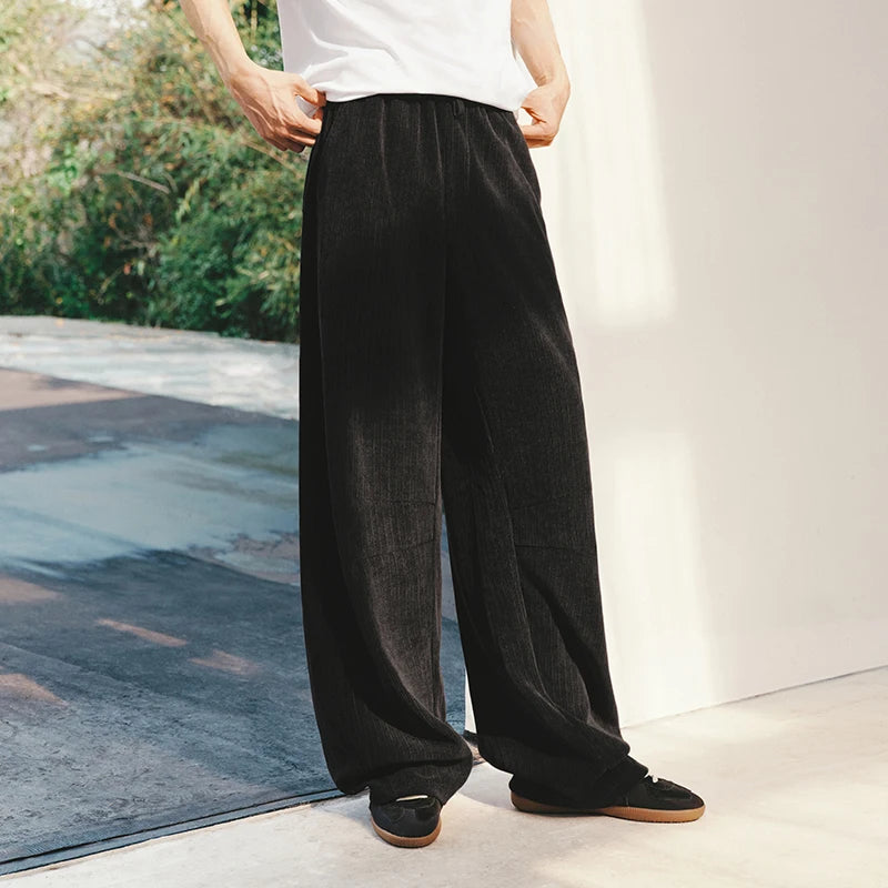 Semir Fleece Pants Men 2026 Autumn Winter Heated Loose Curved Blade Straight Leg Trendy Versatile Casual Warm Trousers