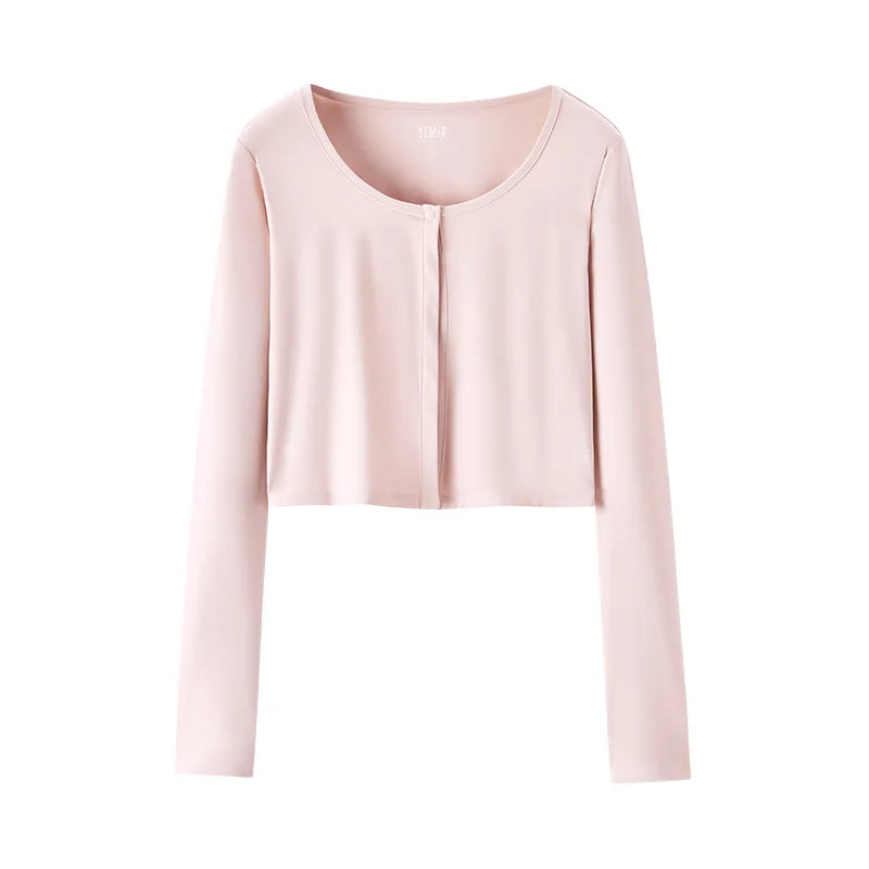 Semir Jacket Women Sun Protection Cropped Round Neck Shoulder Fit 2025 New Summer Cool Feeling Moisture Wicking Cardigan Outdoor