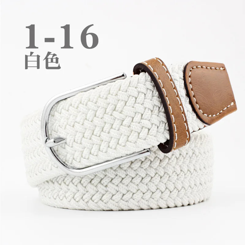 105cm Stretch Woven Belt, Unisex Canvas Belts Fashion Casual Student Belt Women Cinturon Male Waistband.
