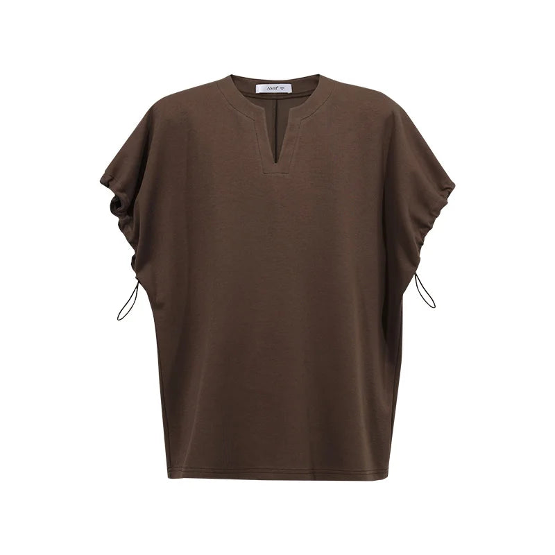 អាវយឺត Amii V-Neck សម្រាប់នារី រដូវក្តៅ ឆ្នាំ២០២៦ អាវយឺតដៃខ្លី Dolman ថ្មី ដែលអាចលៃតម្រូវបាន រលុង សម្រាប់នារី 12622182