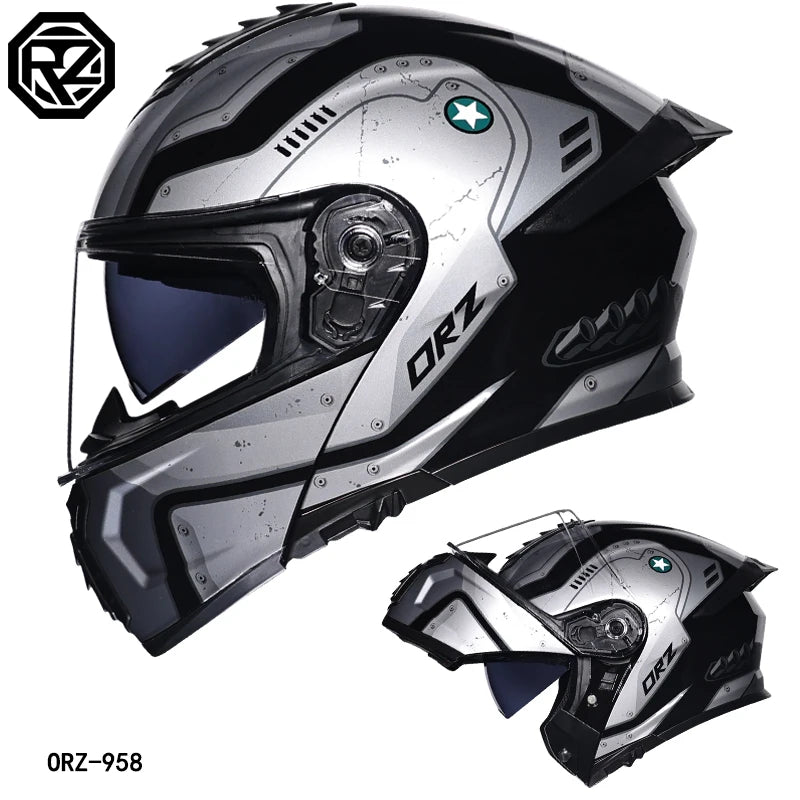 High Quality DOT Motorcycle Helmet Four Seasons Motocross Racing Modular Flip Up Casco Moto Men Women Off Road Helmet Unmasked