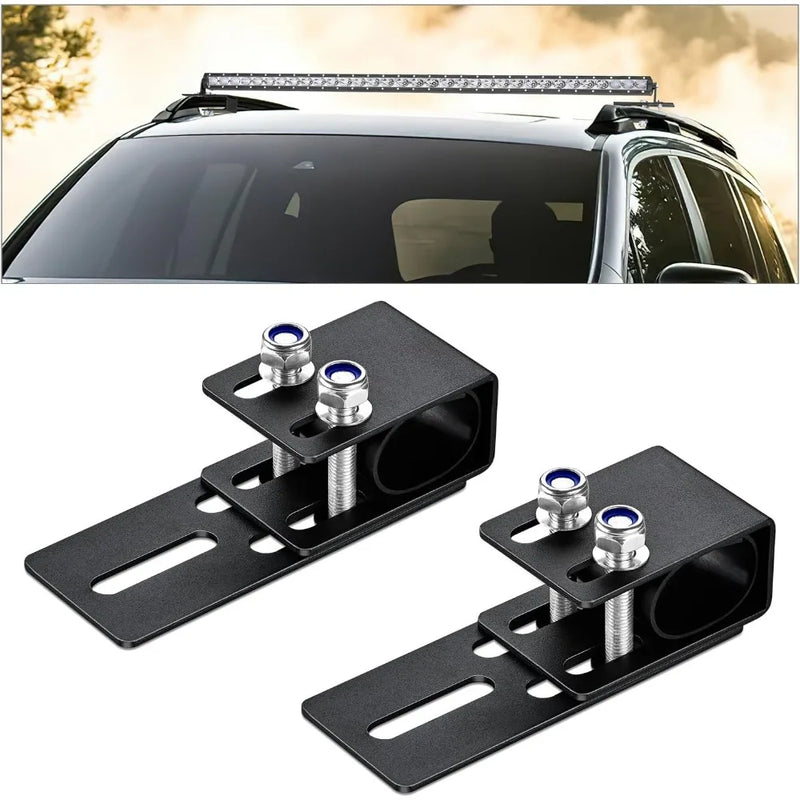 តង្កៀបម៉ោនរបារភ្លើង LED មិនរអិល 2PCS សម្រាប់រថយន្ត SUV ក្រៅផ្លូវ