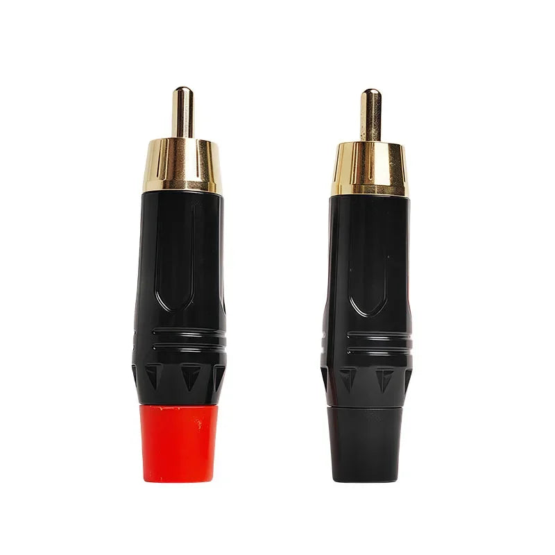ឧបករណ៍ភ្ជាប់ RCA ប្រុសស្រោបមាស 10 ដុំ - ឌុយ Jack អូឌីយ៉ូភាពស្មោះត្រង់ខ្ពស់សម្រាប់ខ្សែឧបករណ៍បំពងសម្លេង DIY ឧបករណ៍ពង្រីកសំឡេង និងខ្សែភ្លើងប្រព័ន្ធ Hi-Fi