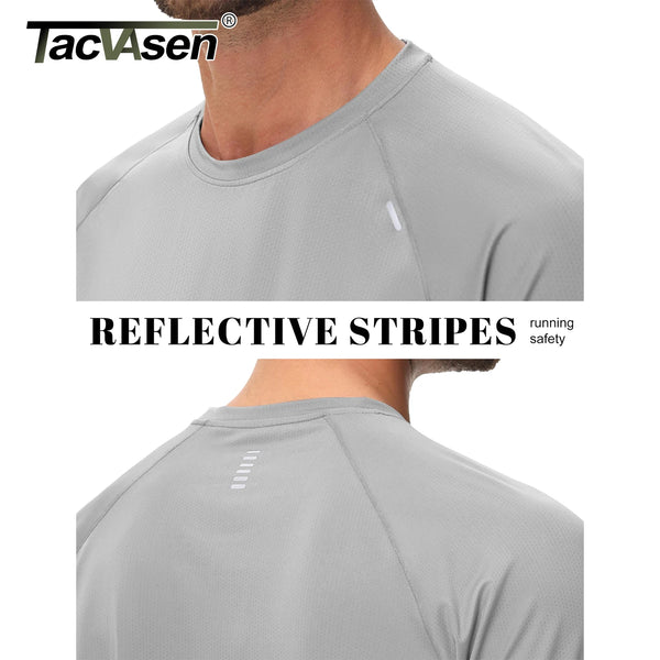 TACVASEN Lightweight Athletic T-Shirt Mens Quick Dry Stretch Mesh Shirts Recyclable Polyester Tops Running Workout Gym Shirt Tee