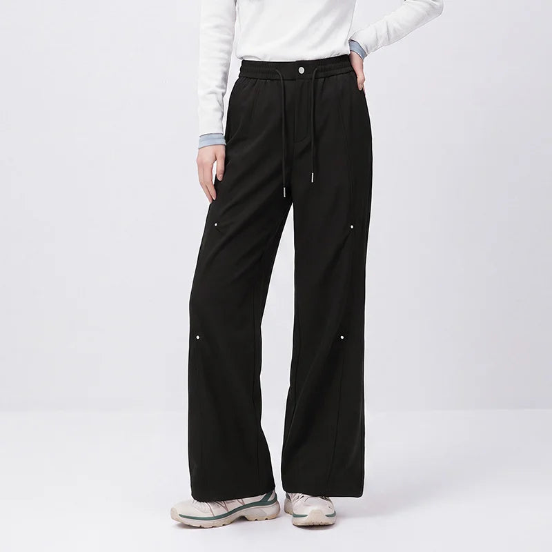ខោ Semir សម្រាប់នារី រចនាបថសាមញ្ញ រលុង មានស្រទាប់ក្រណាត់រោមចៀម រចនាបថទំនើប ជើងធំទូលាយ ស្លៀកប្រចាំថ្ងៃរដូវរងាថ្មី ឆ្នាំ២០២៦