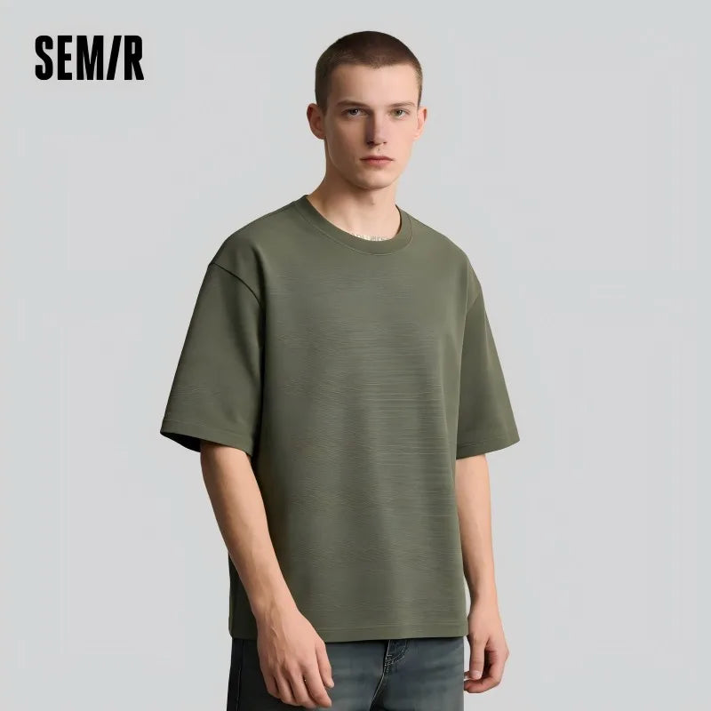 Semir Mens Tshirt 2026 Striped Crew Neck Casual Style Simple Fashion Soft Comfortable Daily T shirt