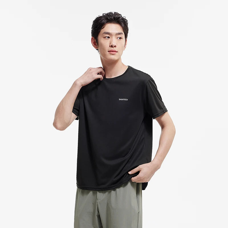 Semir Men Tshirt Moisture Wicking Sport Letter Print Crew Neck Antibacterial Knit 2026 Summer Soft Comfy Sport Top