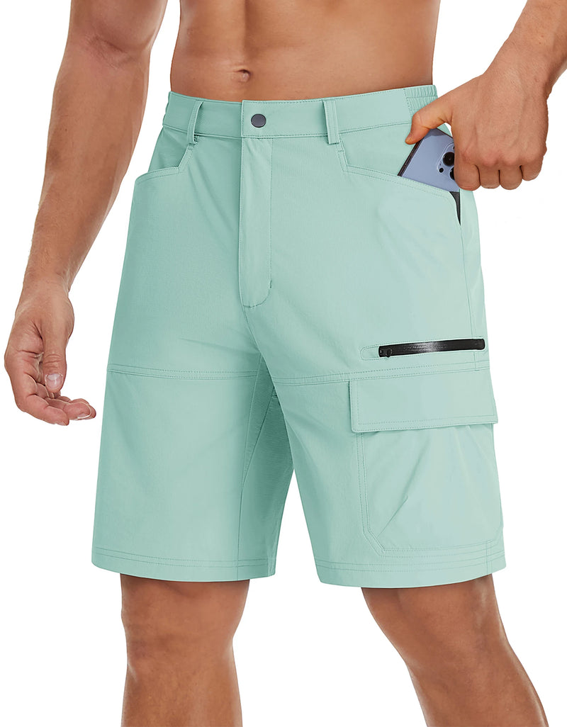 TACVASEN Summer Quick Drying Nylon Work Shorts Mens Casual Hiking Cargo Shorts Lightweight Outdoor Fishing Short Pants