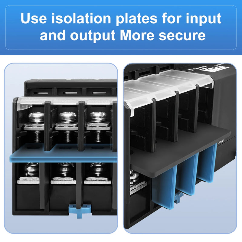 TOMZN Din Rail 3 phase 2P3P4P 63A 100A 125A 230V Dual Power Automatic Transfer Electrical Selector Switch Uninterrupted ATS