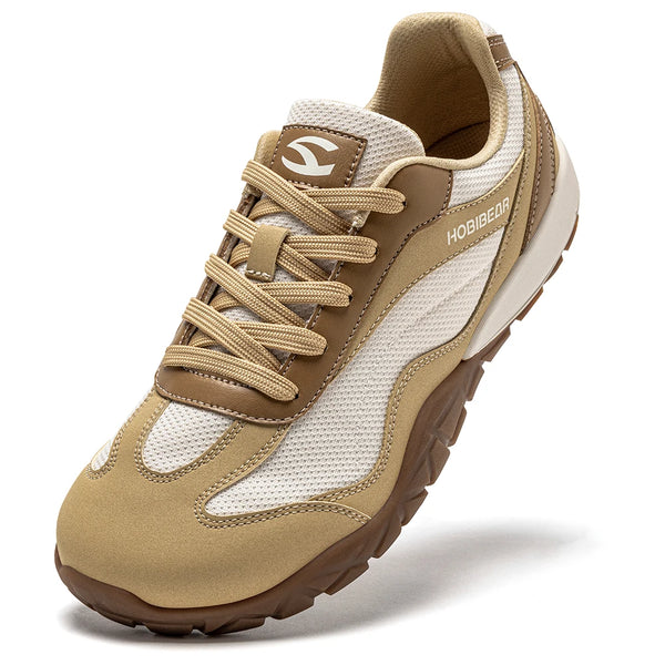 HOBIBEAR Barefoot Hiking Shoes Unisex Wide Width Trail Running Sneakers Zero Drop Artificial Leather Retro Walking Shoes