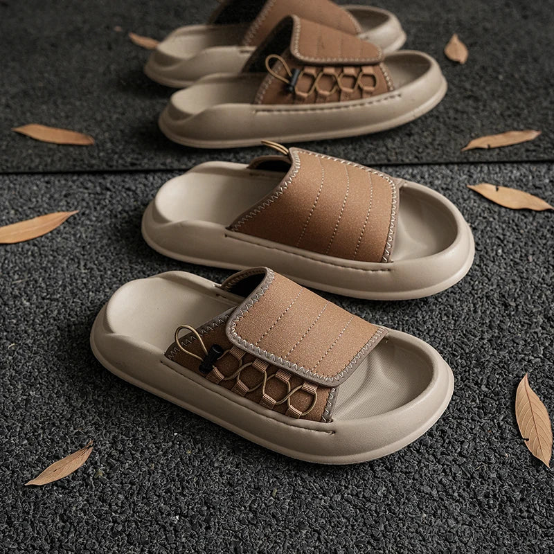 Men's Casual Slide Slippers Summer Breathable Lightweight Soft Sole Outdoor Beach Walking Shoes Slip On Sports Comfort Slippers