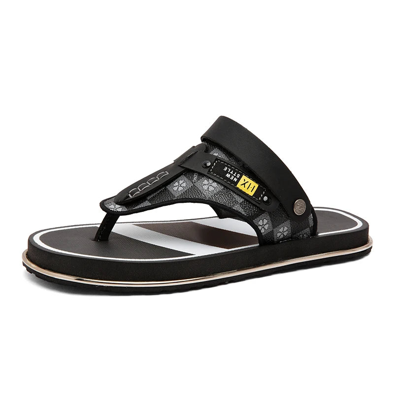 Men's casual flip-flops sandals summer soft-sole anti-slip breathable lightweight outdoor beach shoes fashion dual-use slippers