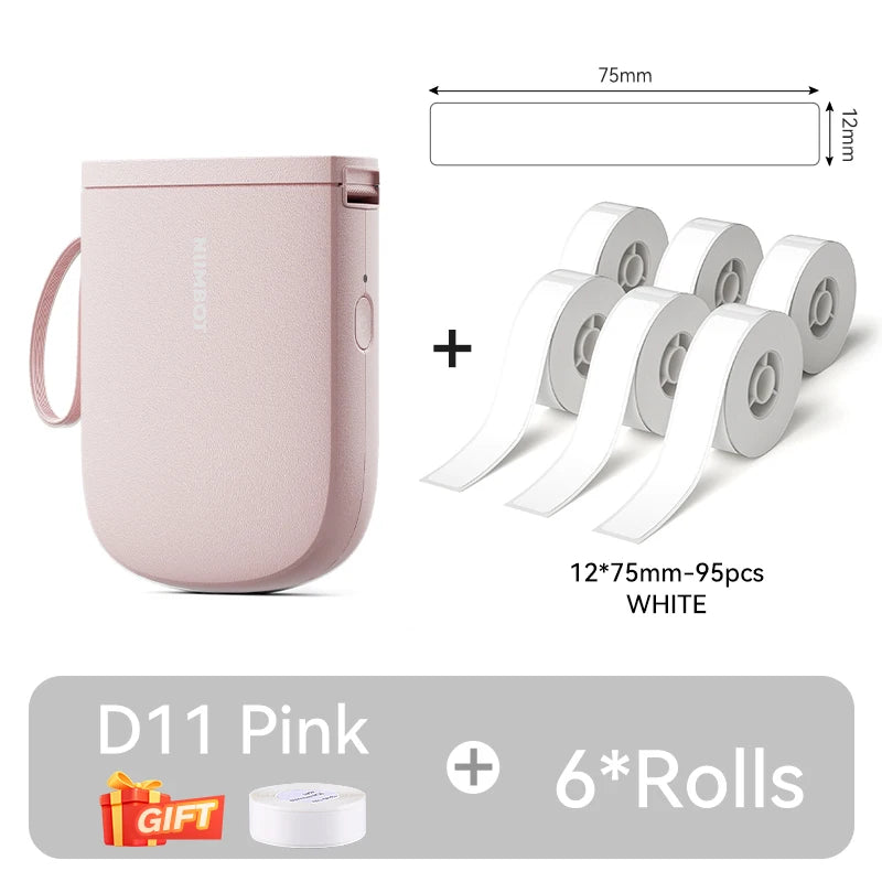 New Version NIIMBOT D11 Portable Thermal Printer Wireless Adhesive Label Maker Inkless Labeling Machine For Mobile Android IOS