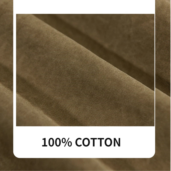 Spring Autumn New Cargo Casual 100% Cotton Long Sleeve Shirt for Men Big Pockets Loose Men Clothing AZ760