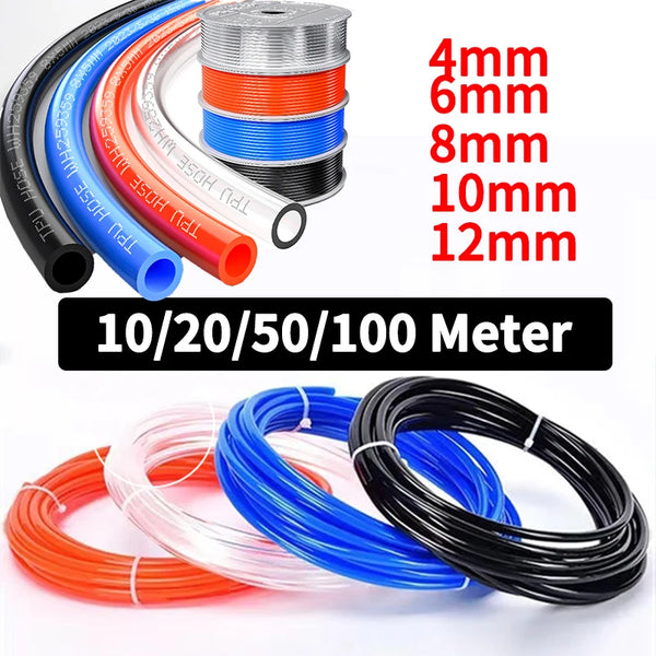 បំពង់ទុយោខ្យល់ PU ពណ៌ខៀវ ទំហំ 6mm OD ទំហំ 4mm ID ទំហំ 10/20/50/100 ម៉ែត្រ ប្រវែង 10 ម៉ែត្រ ប្រវែង 32.8 ហ្វីត ទំហំ 8mm 10mm 12mm