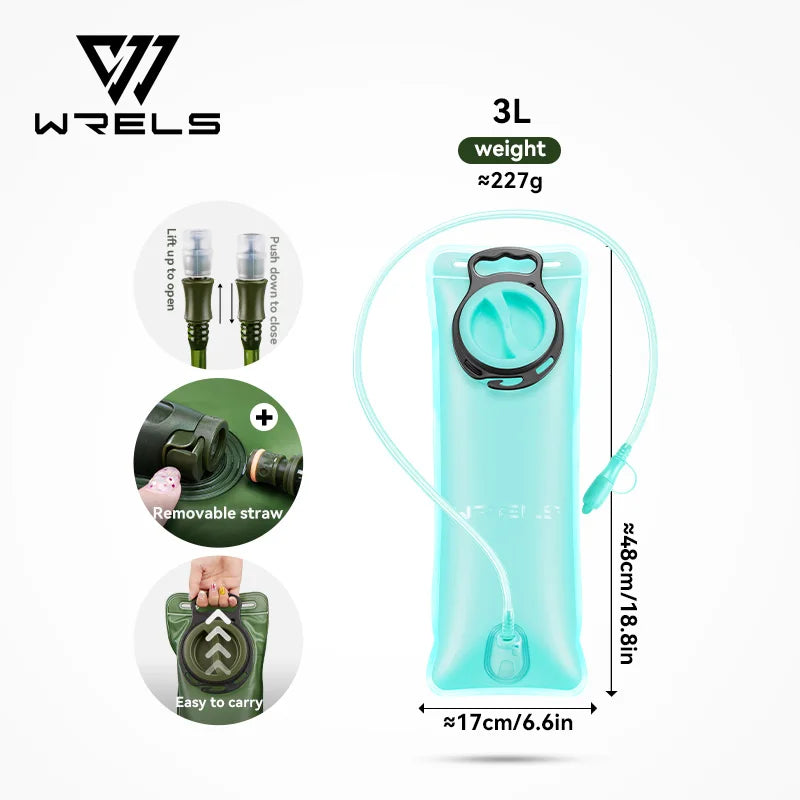 WRELS Hydration Bladder Water Reservoir Large Capacity Water Bag BPA Free Running Cycling Hiking Ultra Durable Water Storage Bag
