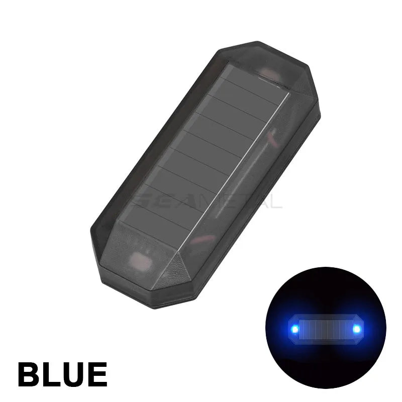 SEAMETAL Solar Powered Car Warning Light Mini LED Simulated Alarm Wireless Anti-Theft Caution Lamp Night Security Dummy Alarm