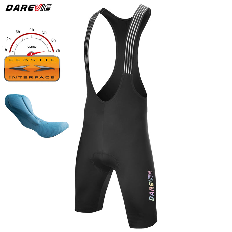 ខោជិះកង់បុរស DAREVIE អ៊ីតាលី Elastic Interface® Sponge Pad Bretelelle ខោជិះកង់បុរស Diamond Leg Gripper