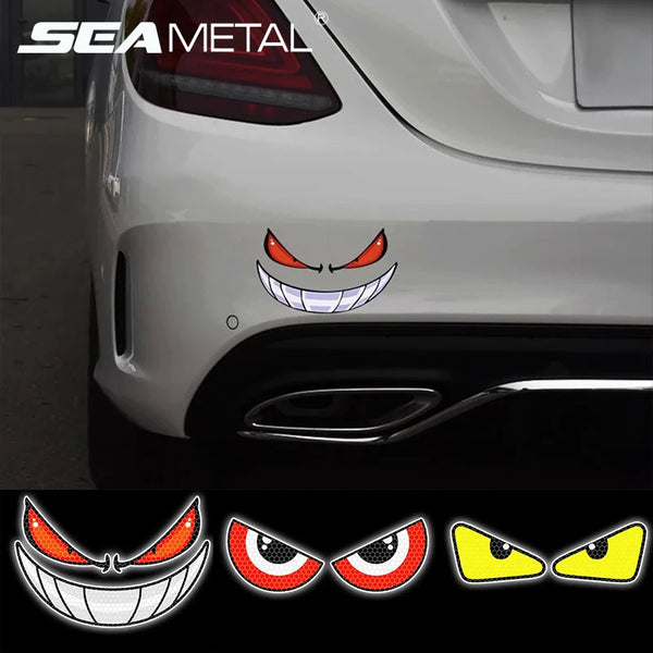 SEAMETAL Waterproof Car Motorcycle Stickers Reflective Eyes Helmet Fairing Rear Window Decoration Decals for Car Motorcycle Part
