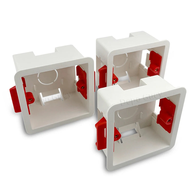 86 Type Switch Mounting Box Cassette Flame Retardant Plastic PVC Junction Back Box Universal White Electrical Concealed Box