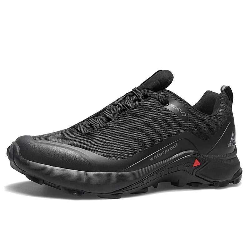 HUMTTO Outdoor Shoes for Men Anti-slip Sneakers Breathable Hiking Shoes Lightweight Black Walking Trainers Casual Trekking Boots
