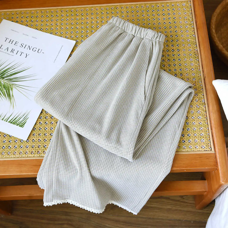 New Lounge Pants for Women Home Wear Trousers Striped Print Bottoms Comfortable Sleepwear Spring Autumn Pajamas Pants Nightwear