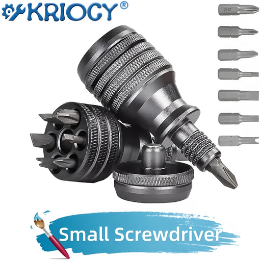 Mini Screw Driver Multifunctional Pocket Stubby Screwdriver Destornillador 1/4 Inch S2 EDC Screwdriver Aluminum Alloy Tool