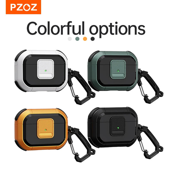 PZOZ For Apple Airpods Pro 2 2nd Generation Case Protective Cover For Airpods 3 3rd Earphone Case Secure Lock Clip With Keychain